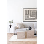 Lot de 2 tables basses carrées effet marbre PRAGUE